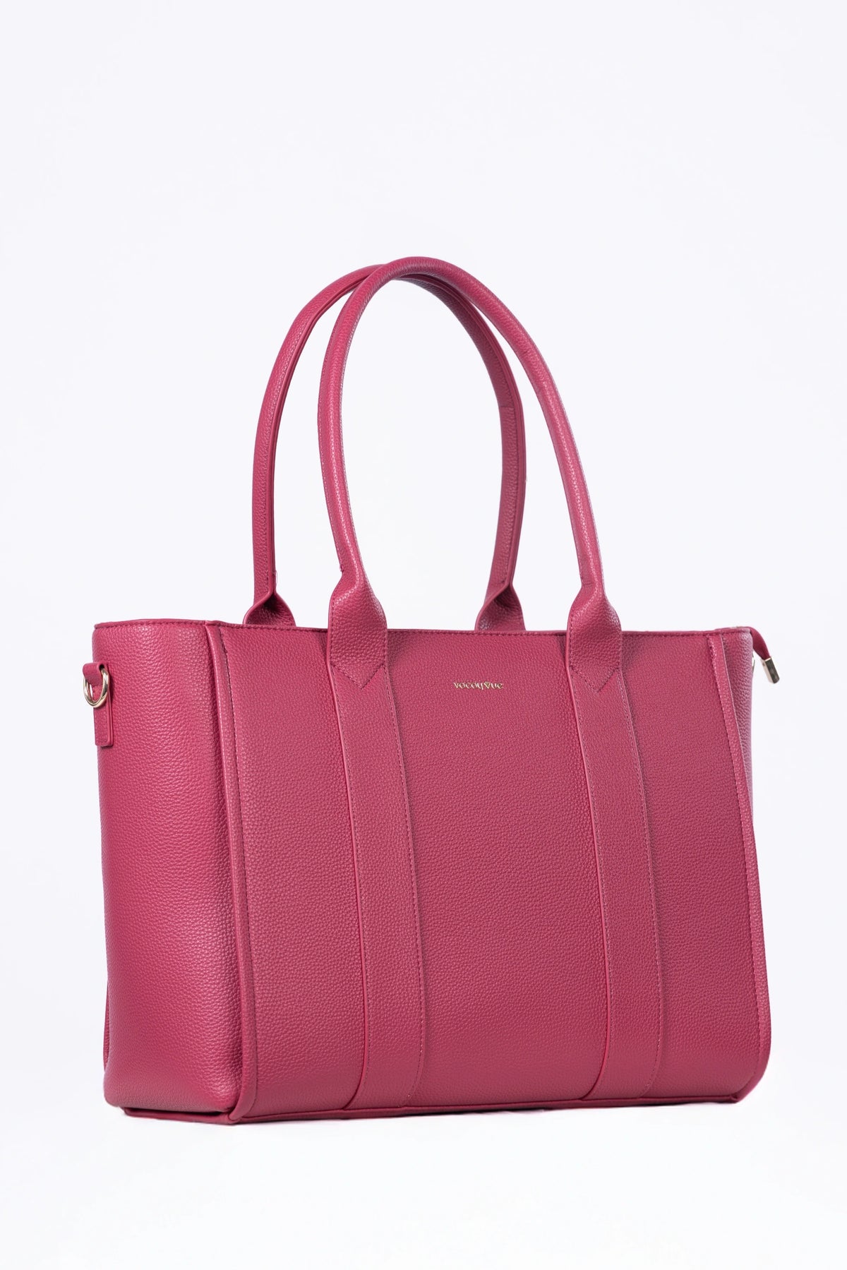 Pink handbag on a white background