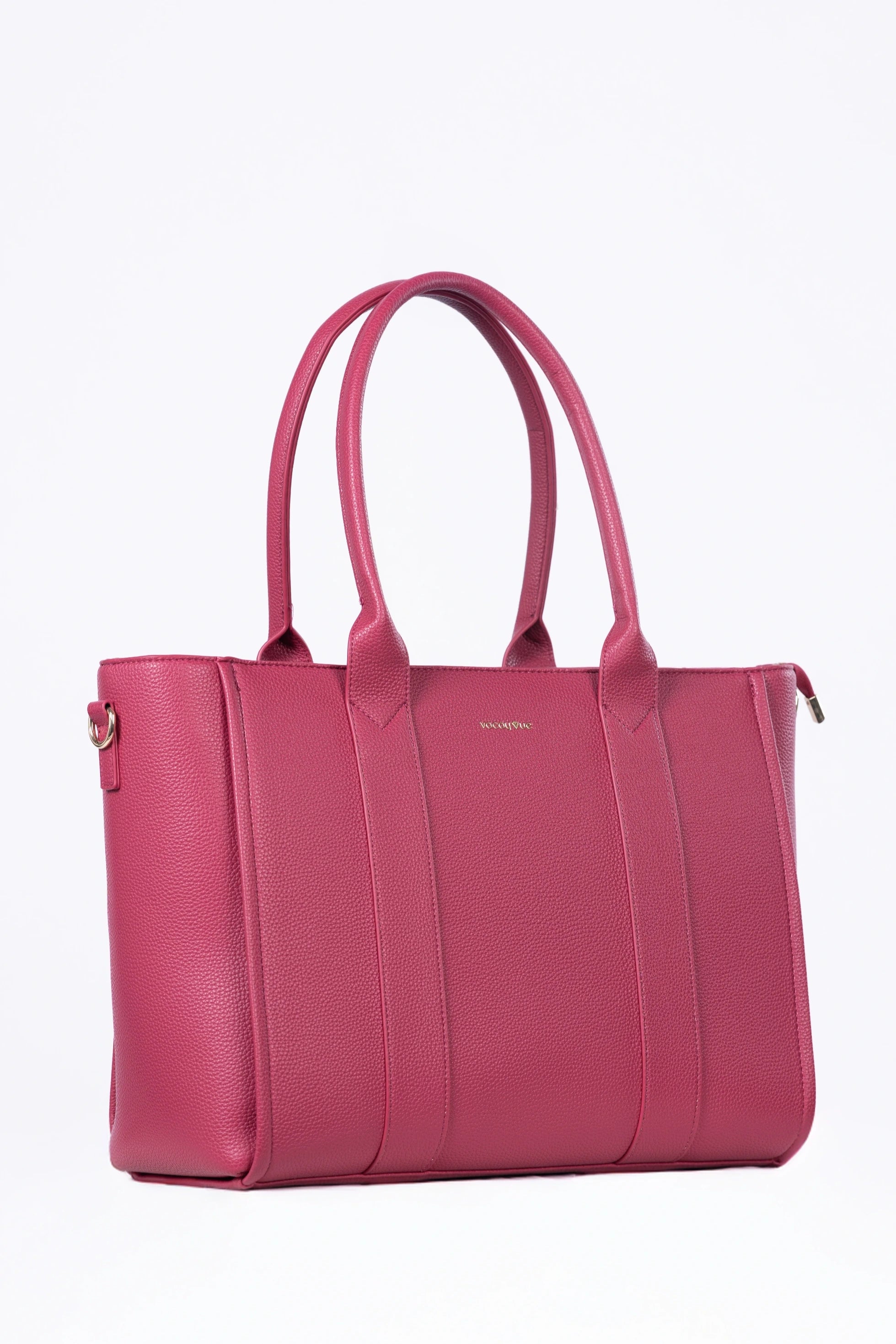 Pink handbag on a white background