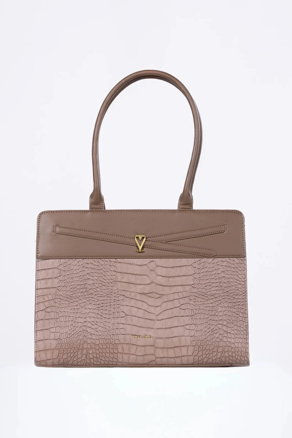 EXECUTIVE CHIC - Brown Croco Tote