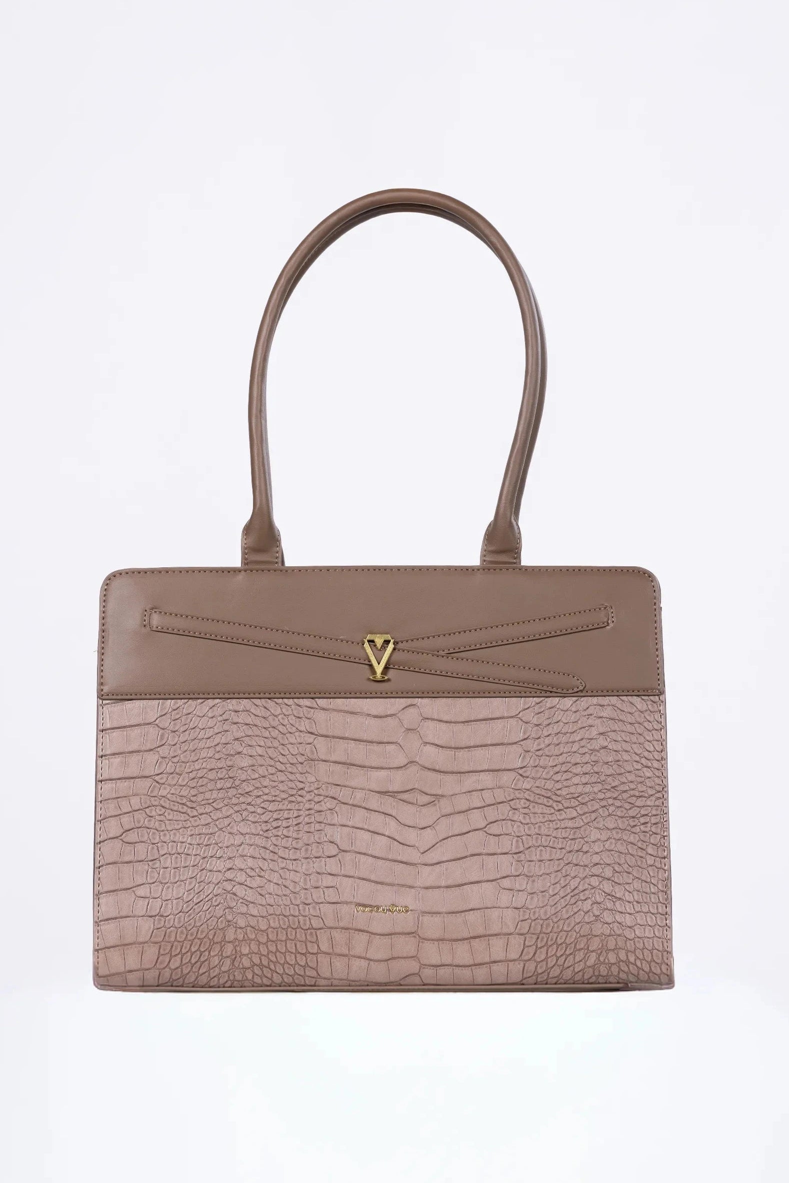 EXECUTIVE CHIC - Brown Croco Tote