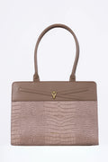 EXECUTIVE CHIC - Brown Croco Tote