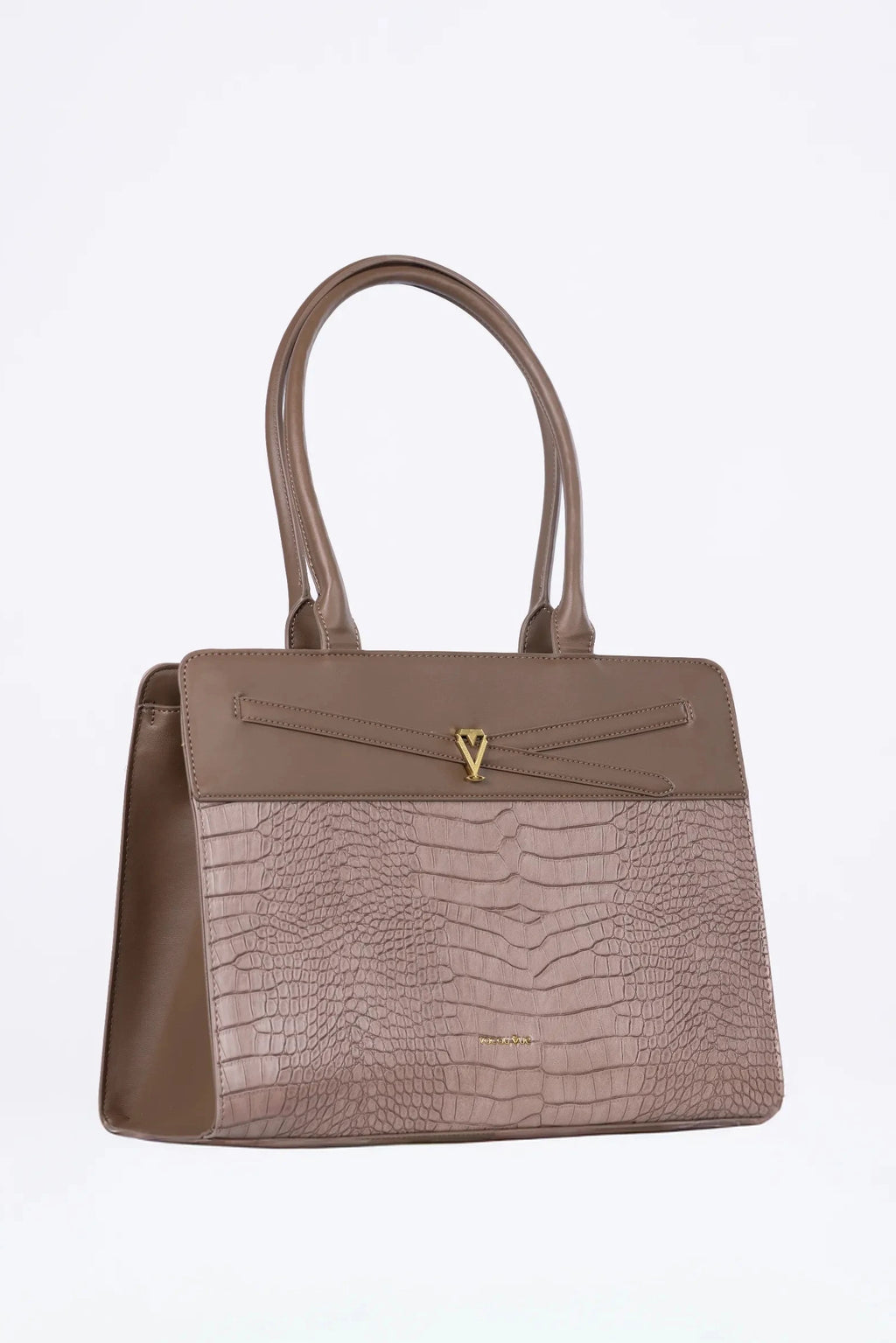 EXECUTIVE CHIC - Brown Croco Tote